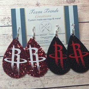 Rockets fan earrings (your choice)